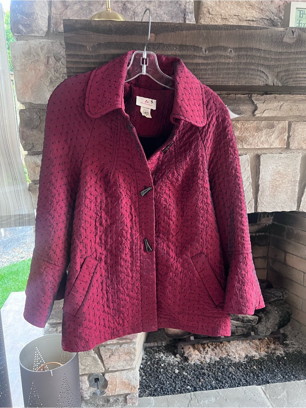 IC Collection Women’s Quilted Raspberry Jacket Medium
